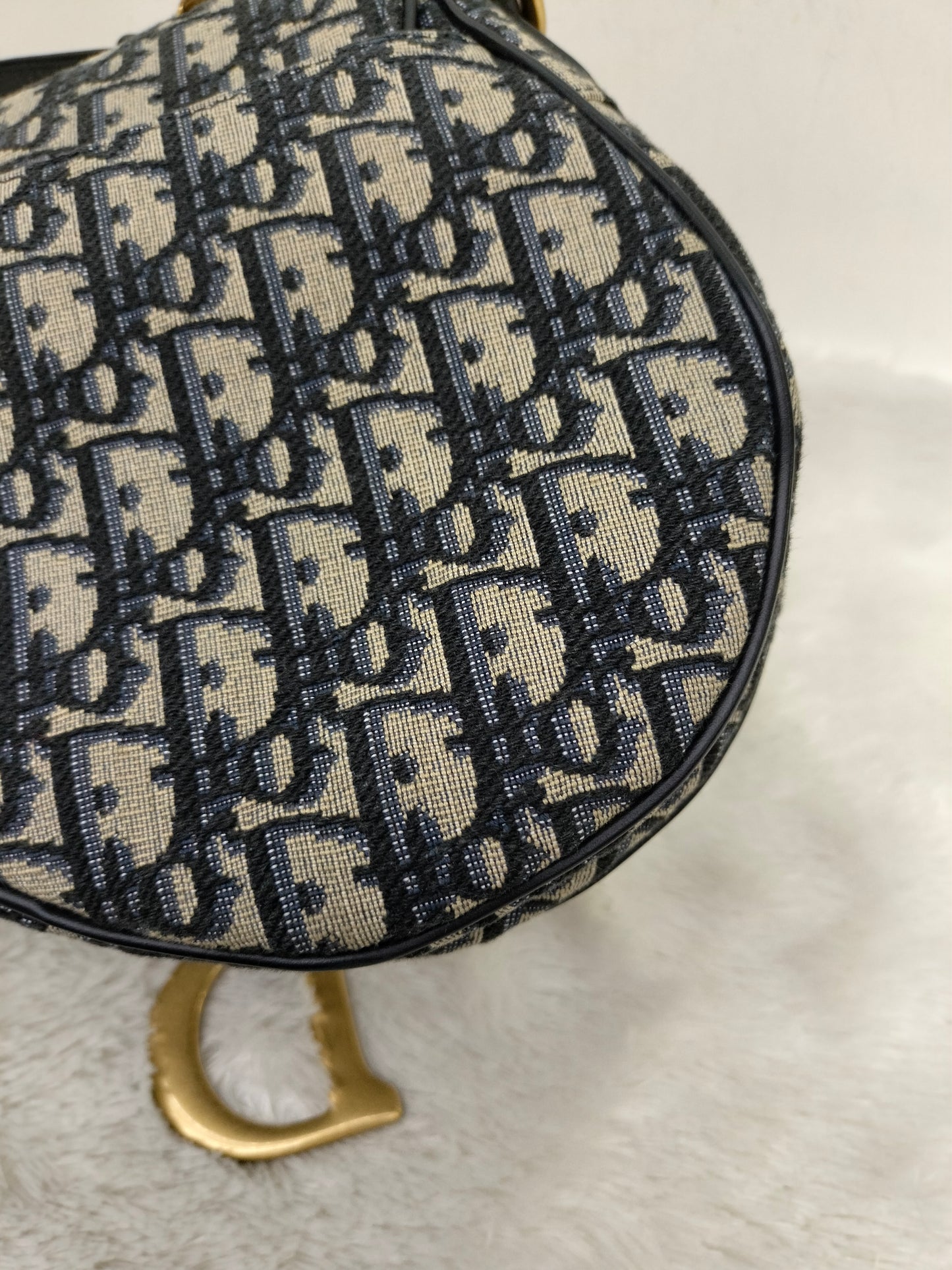 Dior Saddle Medium Oblique Navy GHW 2023