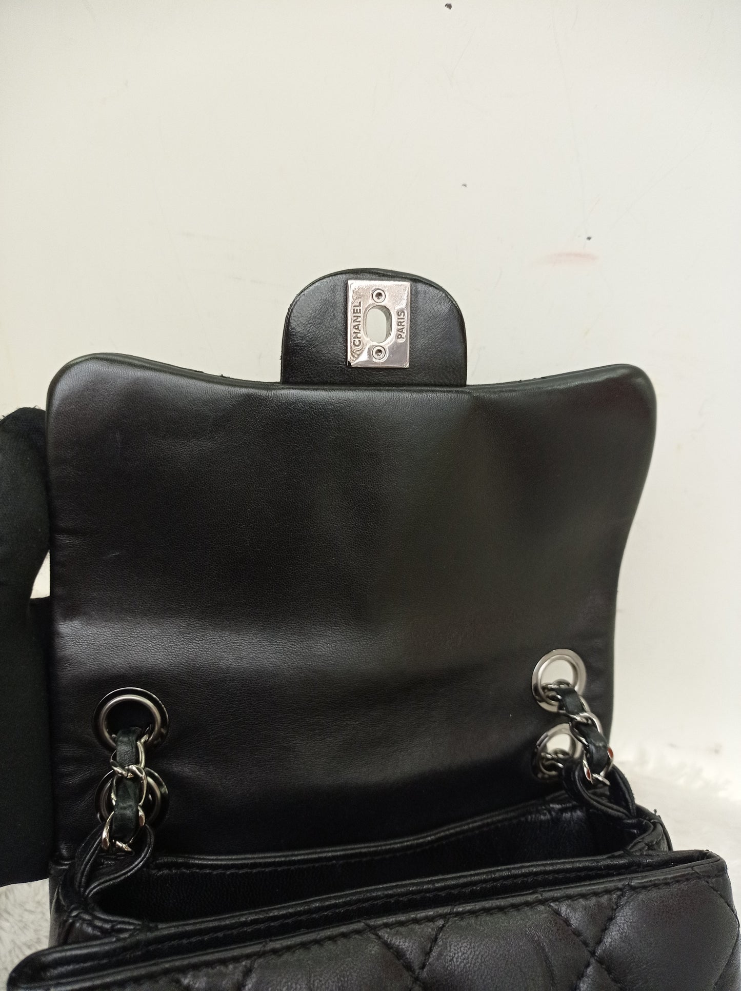 Chanel Accordion Flap Mini Lamb Black SHW #18
