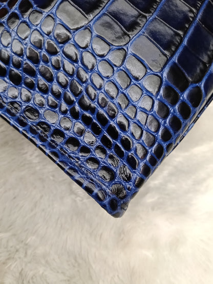 *NEW* Balenciaga Small City Edge Croco Blue SHW 2023