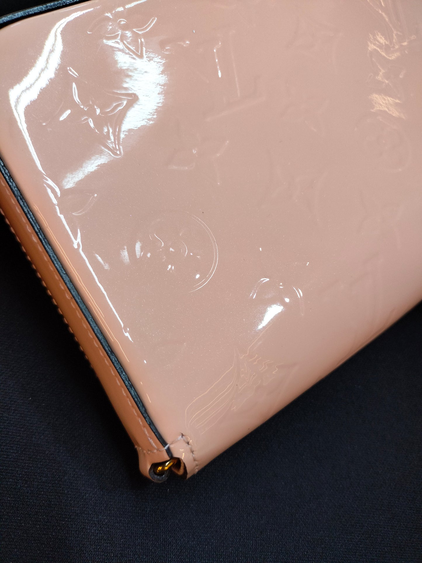 LV Felicie Monogram Vernis Rose Ballerine