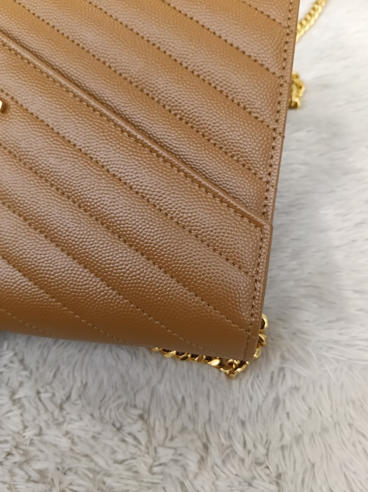 YsL WOC 22 Matelasse Monogramme Grained Caramel GHW 2021