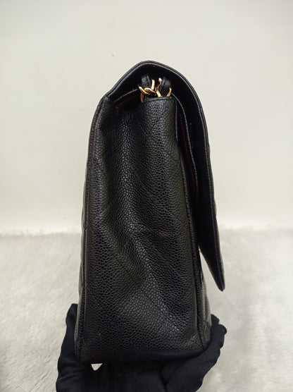 Chanel Maxi Caviar Black GHW DF #14