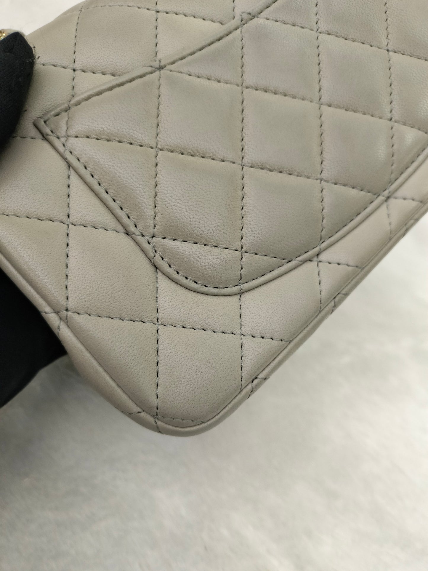 Chanel Mini Rectangular Lamb Light Grey LGHW (CHIP)