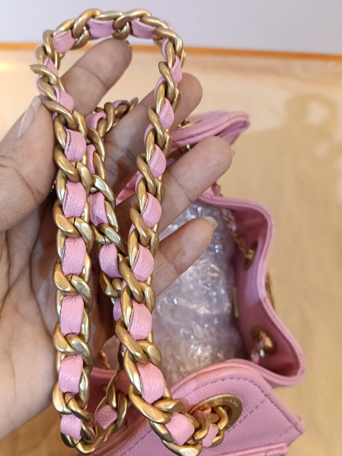 Chanel C25 Mini Caviar Pink Barbie GHW (CHIP)