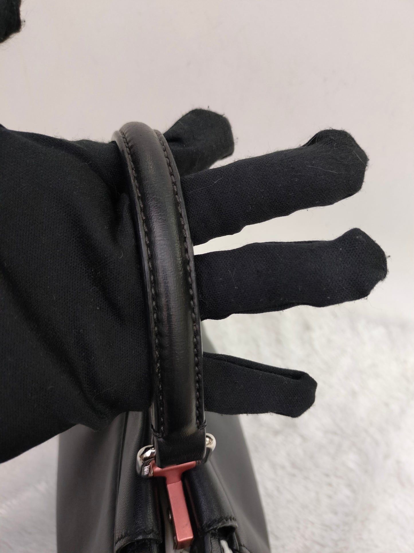 Fendi Peekaboo Iconic Mini Black SHW Pink Enamel