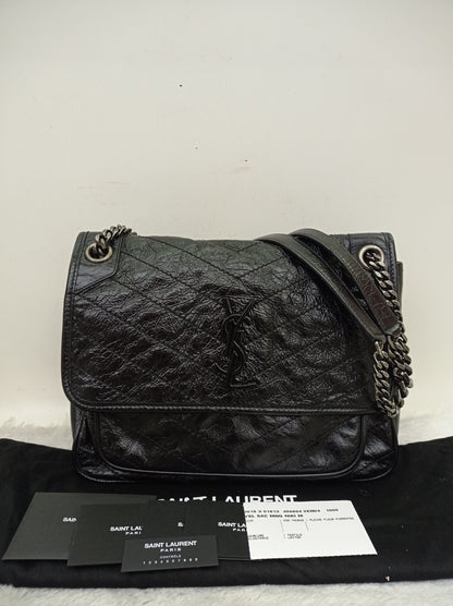 YsL Niki Medium Calfskin Black RHW 2018