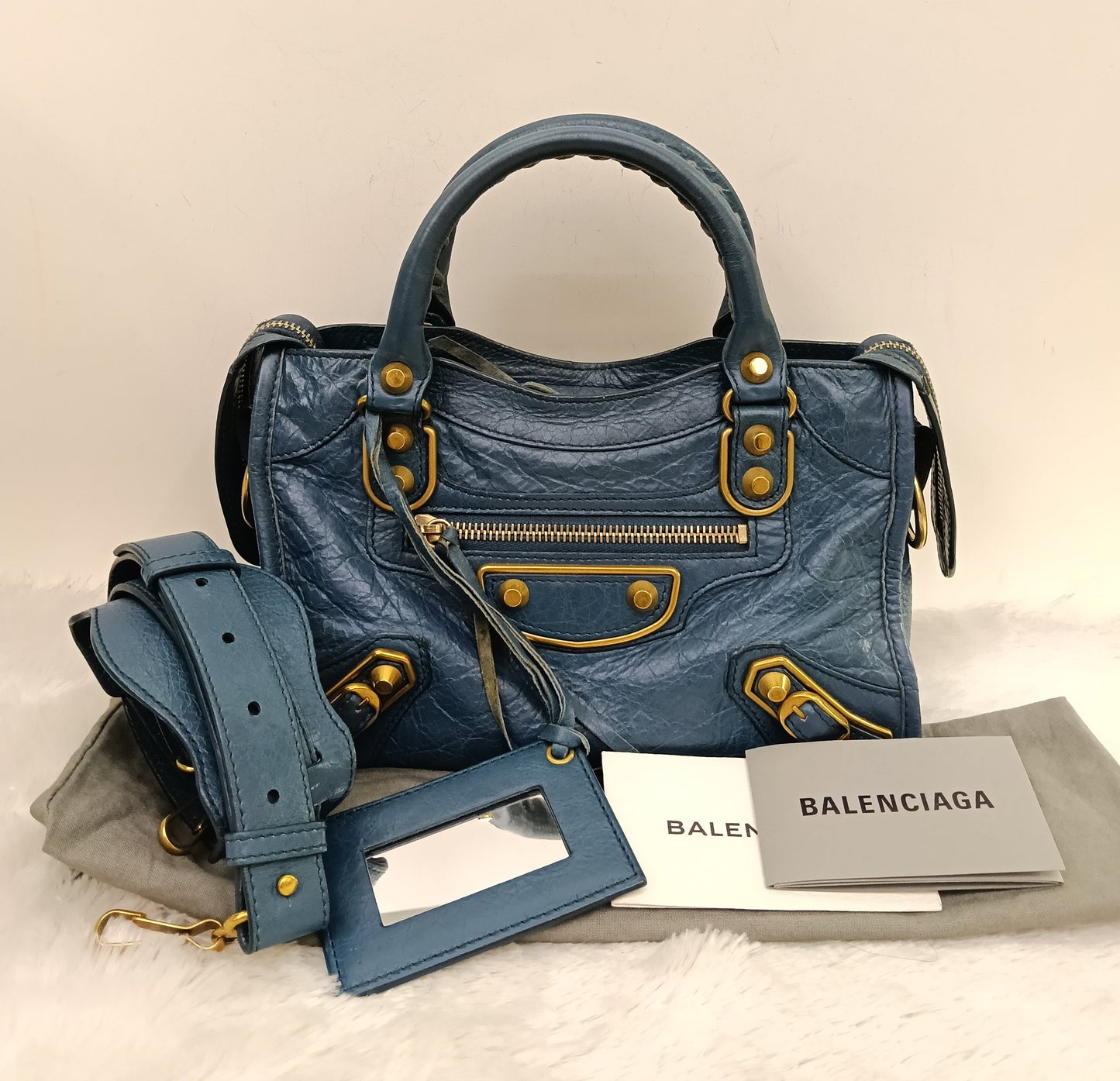 Balenciaga Mini City Edge Blue GHW 2017