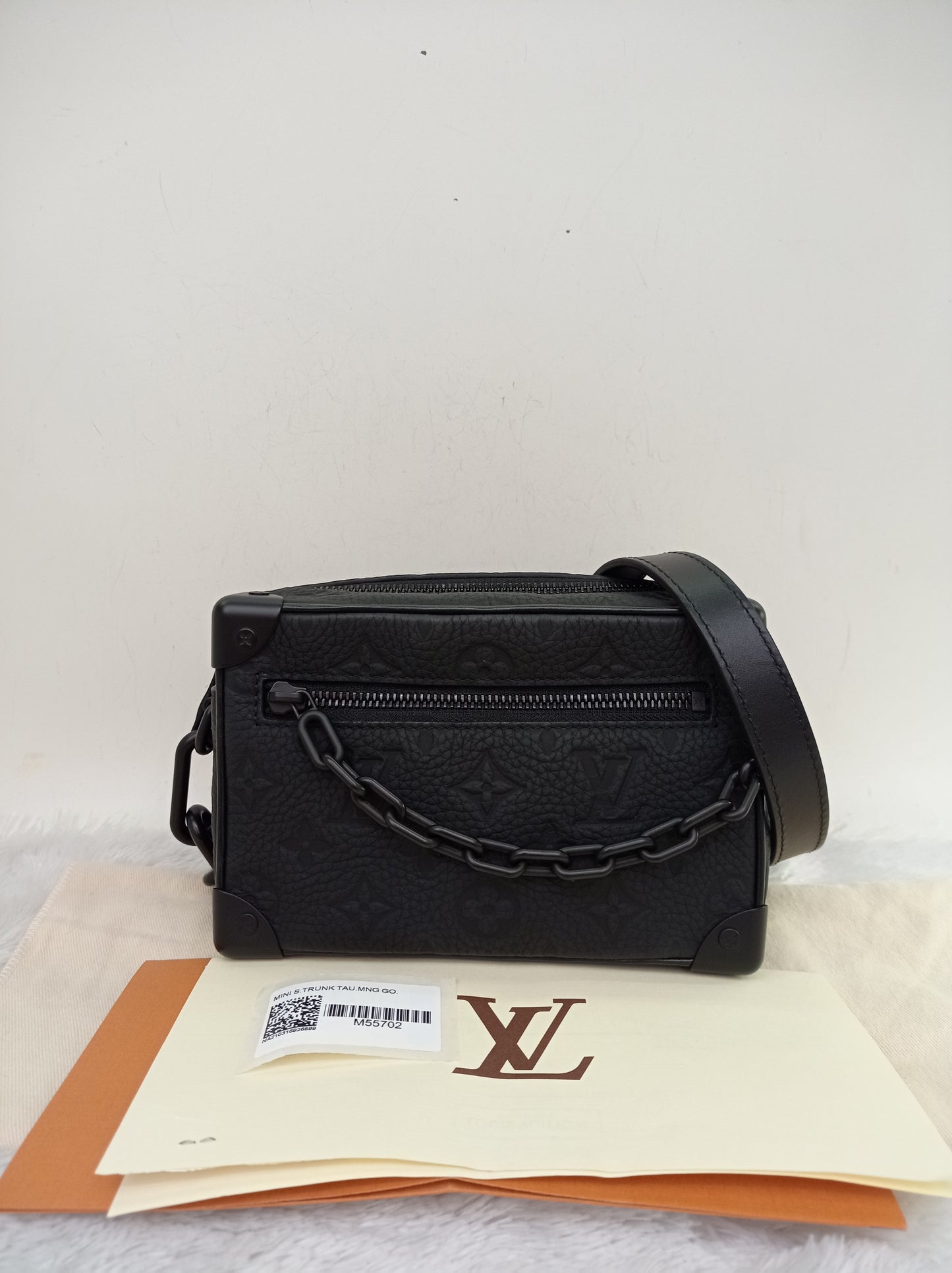 LV Mini Side Trunk Taurillon Monogram Noir 2021 (CHIP)