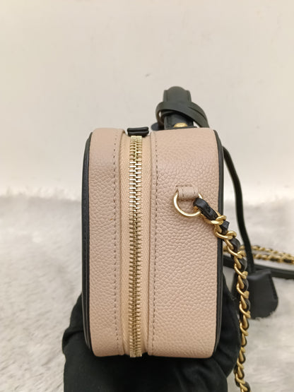*Neverbeen Used* Chanel Filigree Vanity Case Small Caviar Beige Black GHW #27