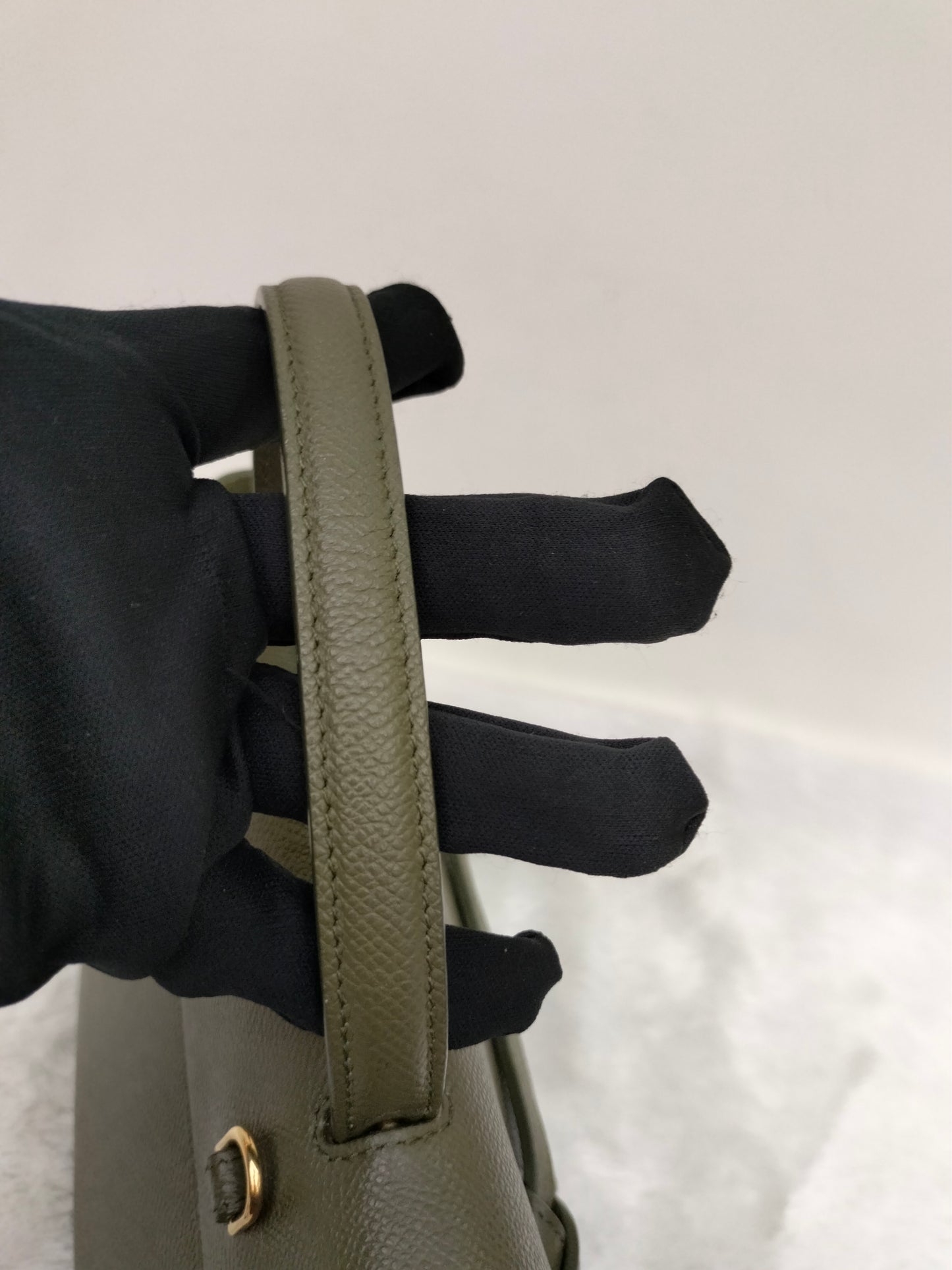 Celine Nano Belt Grained Green Army GHW 2019