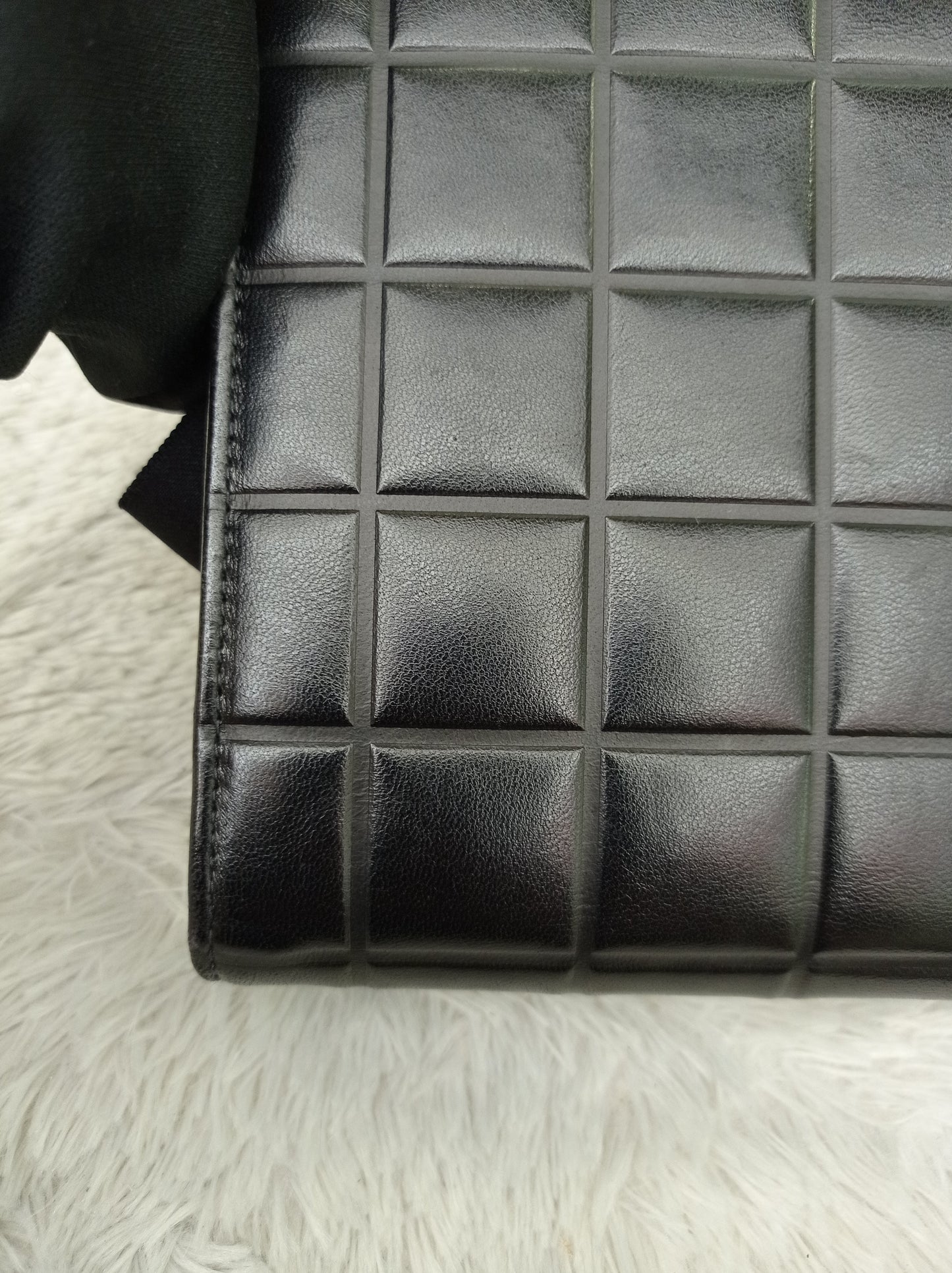 Chanel Clutch Tweed Leather Lamb Chocolate Bar Camelia Black GHW #7