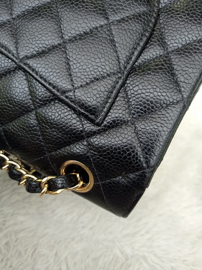 Chanel Small Caviar Black GHW DF #9