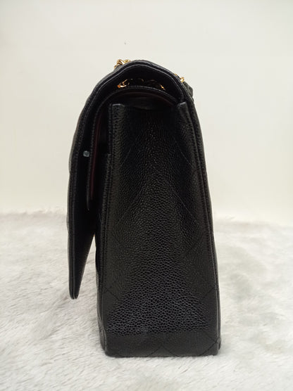 Chanel Maxi Caviar Black GHW DF #24