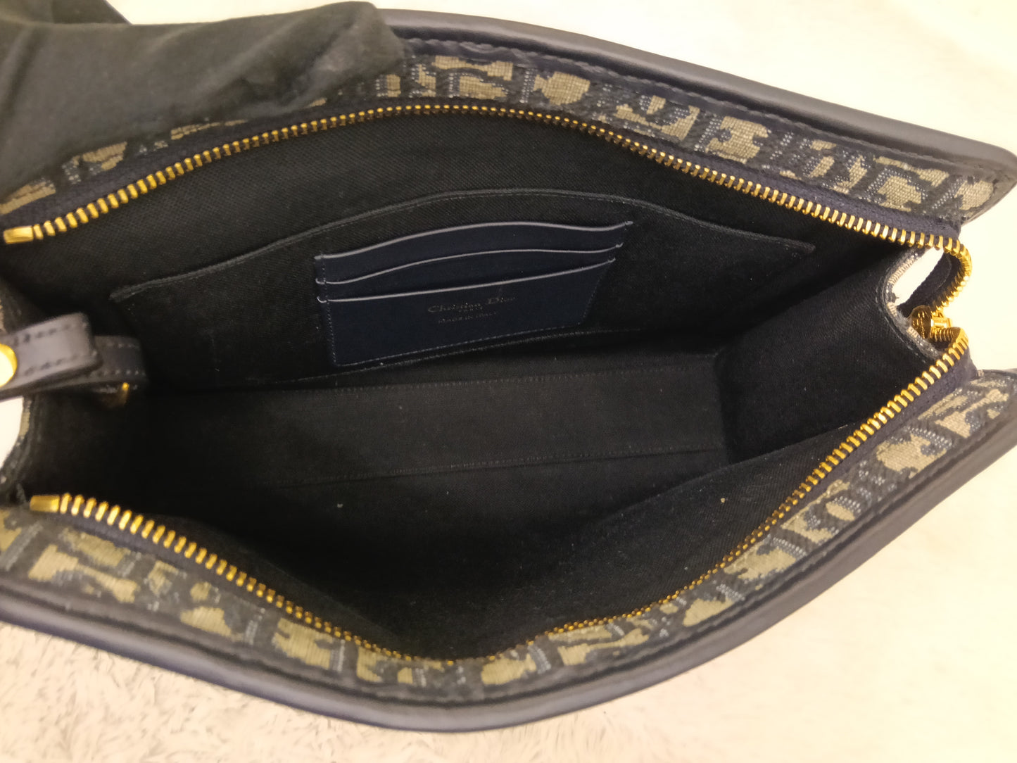 Dior Pouch Clutch Montaigne Oblique Navy GHW 2023