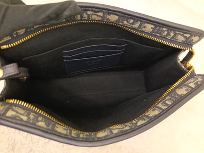 Dior Pouch Clutch Montaigne Oblique Navy GHW 2023