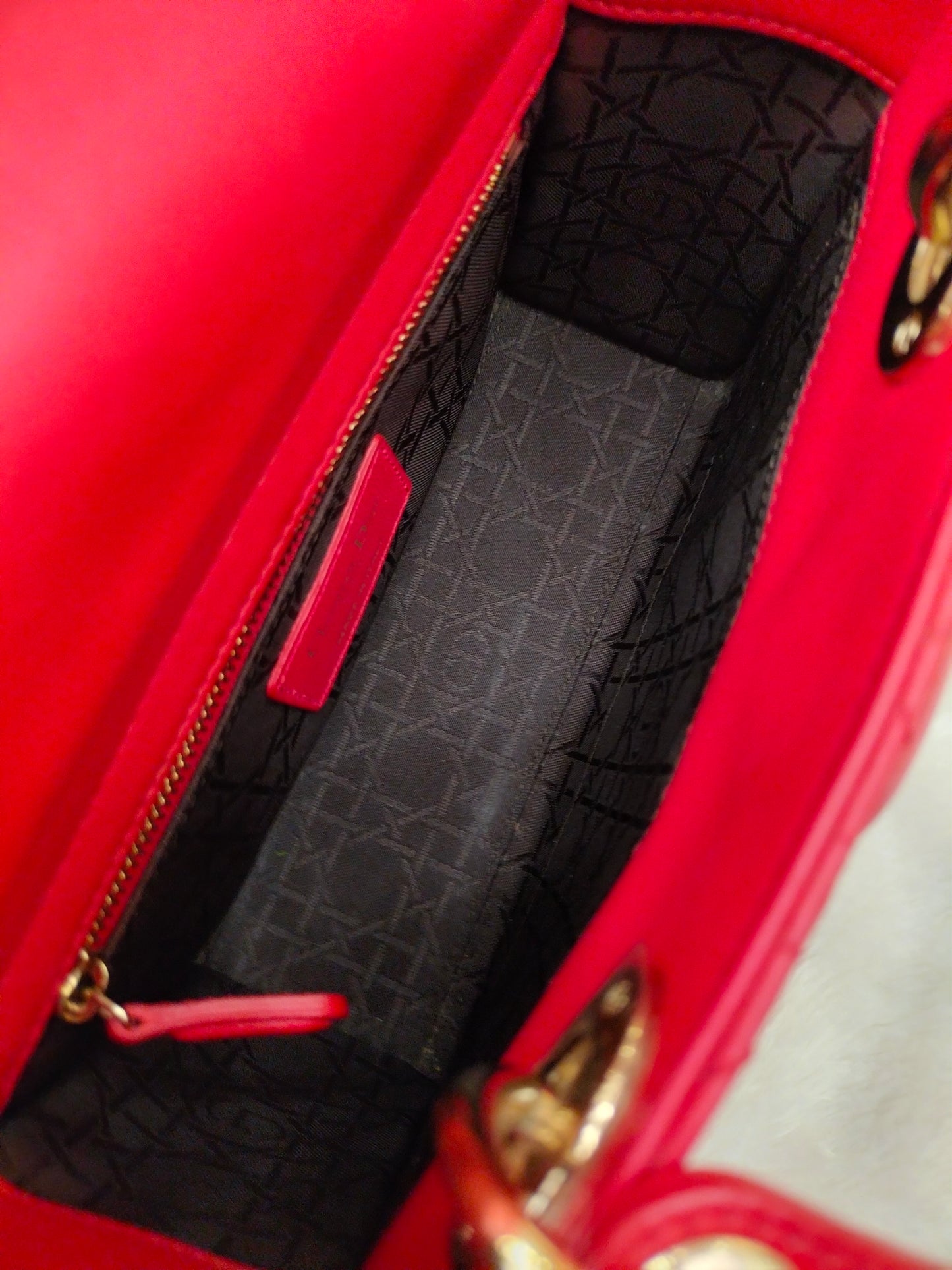 Lady Dior Small Lamb Red GHW 2016