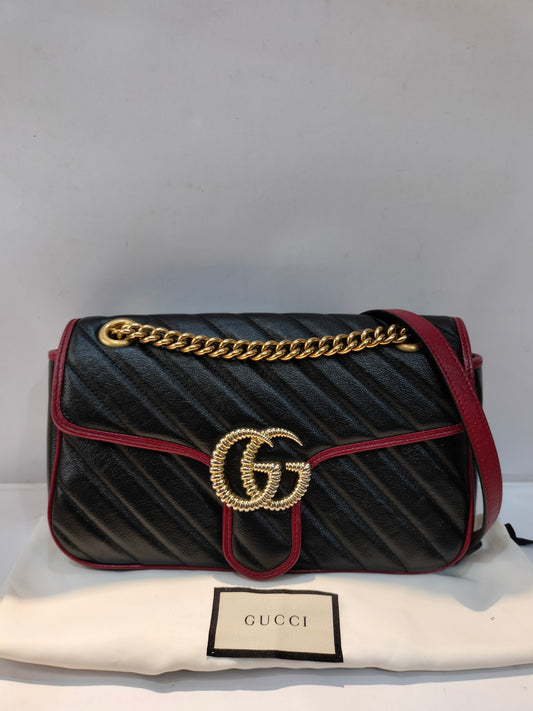 Gucci Marmont Small Black Red GHW