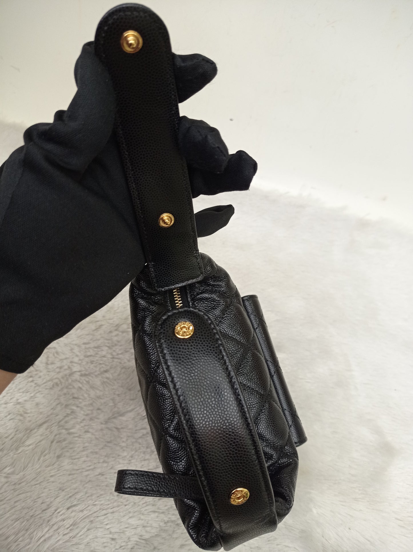 Chanel Polly Pocket Pouch Hobo Caviar Black GHW (CHIP)
