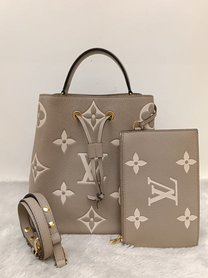 LV Neo Noe MM Monogram Empreinte Tourterelle Creme (CHIP)