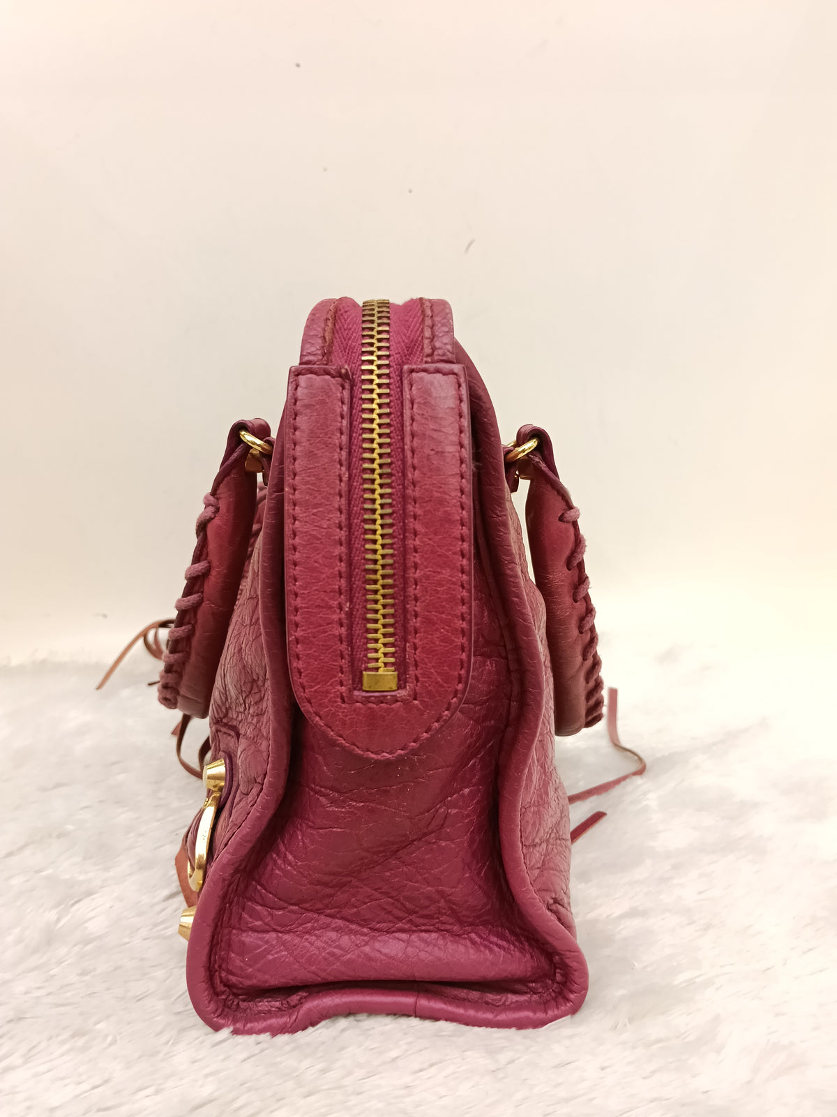 Balenciaga Small City Classic Burgundy GHW 2017