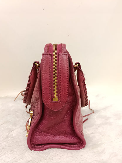 Balenciaga Small City Classic Burgundy GHW 2017