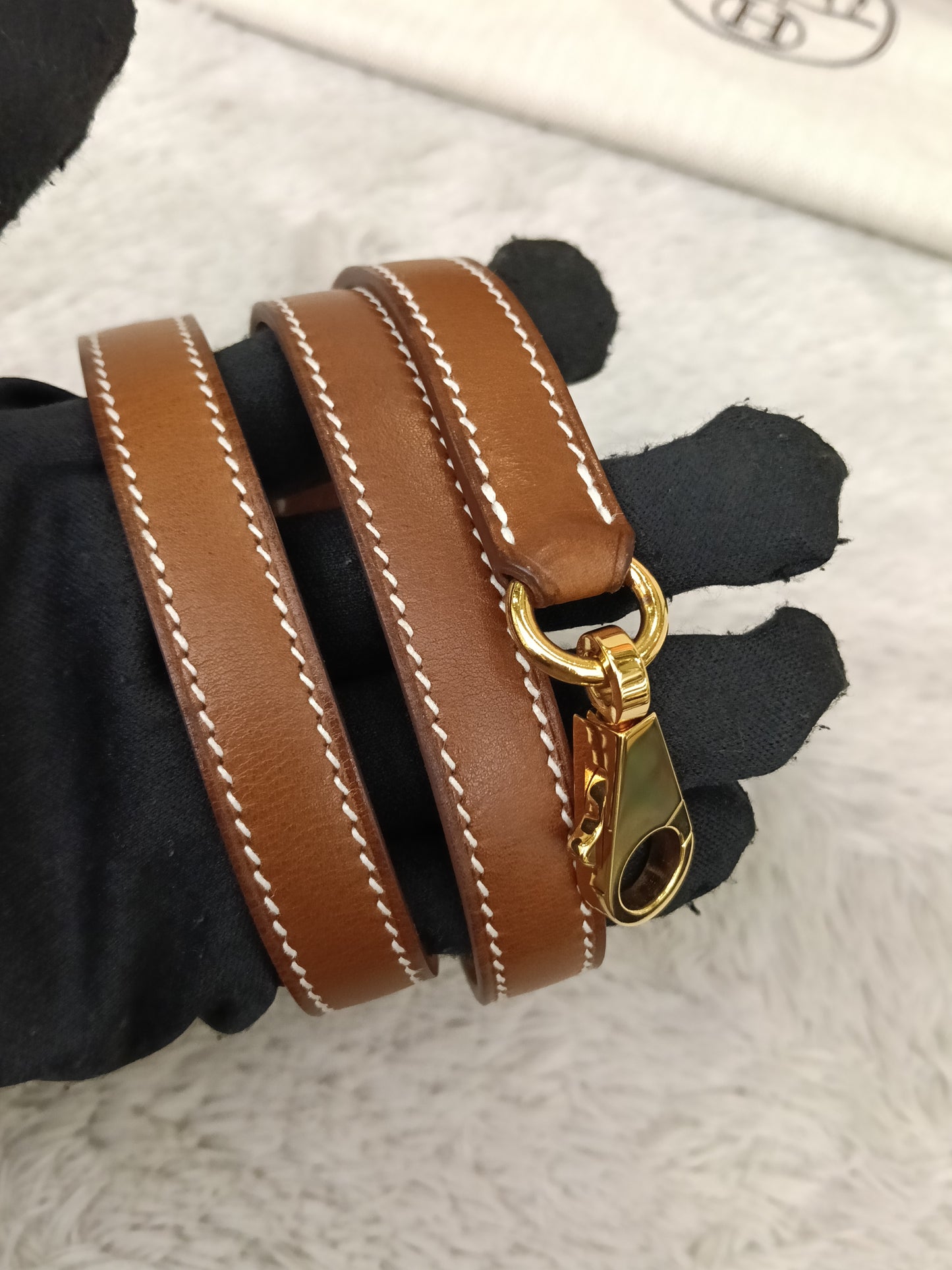 Hermes 2424 29 Fauve Barenia Faubourg GHW #D