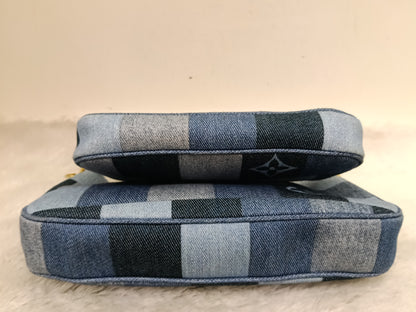 LV Multi Pochette Accessories Monogram Denim Blue Rouge 2019
