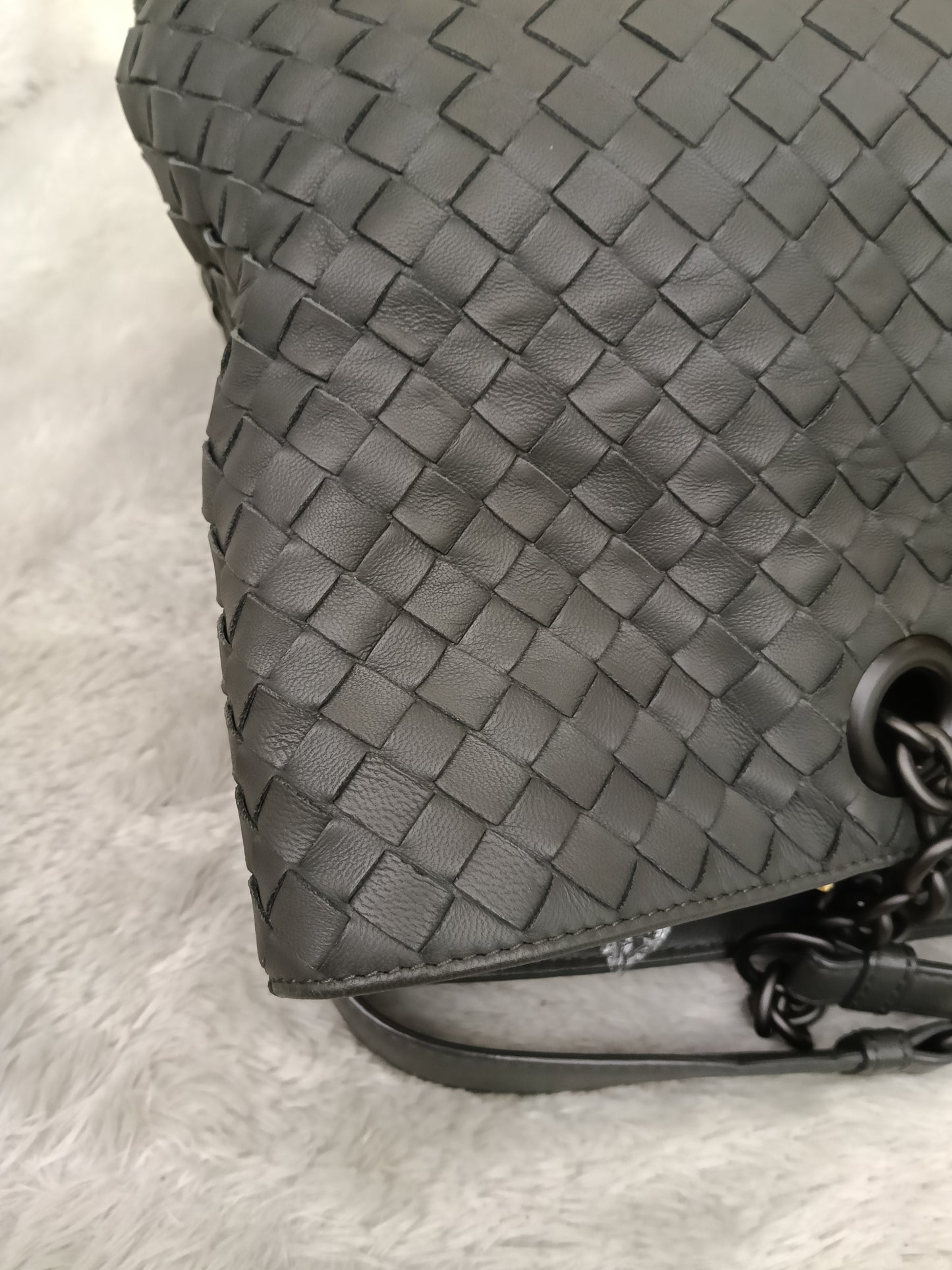 Bottega Veneta Nappa Intrecciato Chain Tote Large Grey RHW