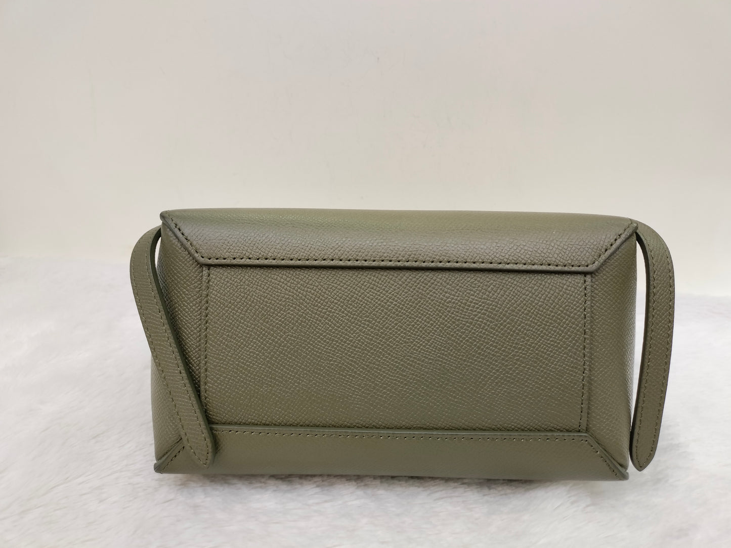 Celine Nano Belt Grained Green Army GHW 2019