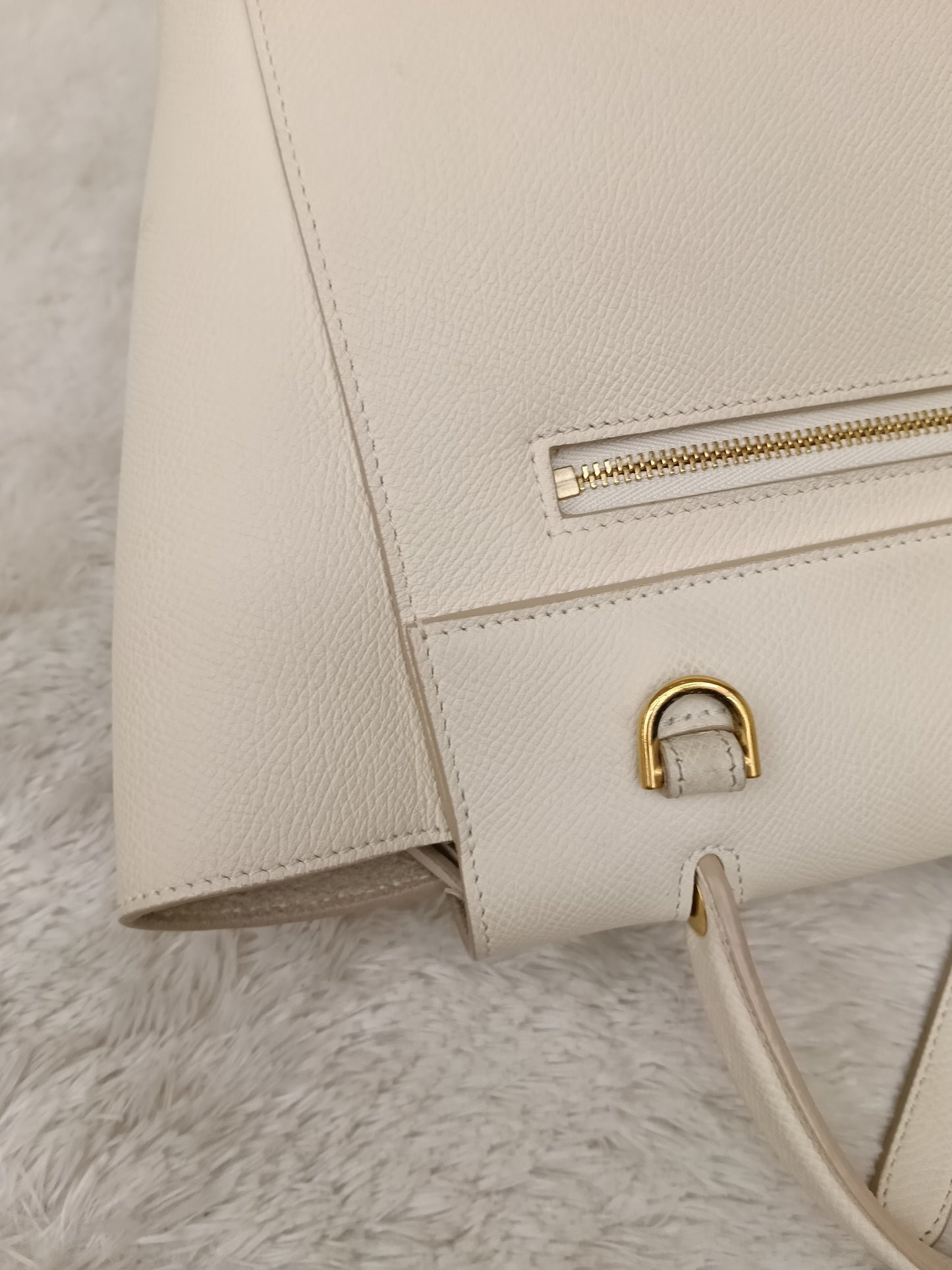 Celine Micro Belt Grained White GHW 2017
