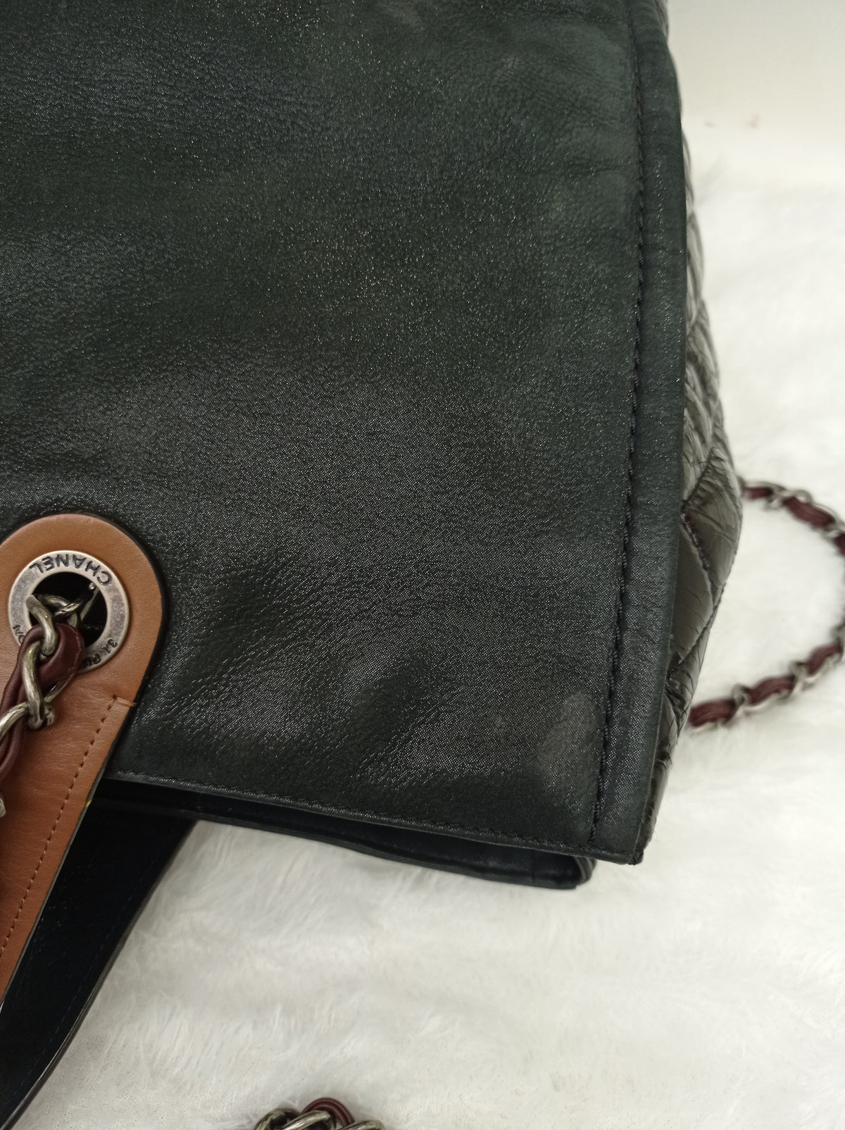Chanel In The Mix Timeless Shopping Tote Iridescent Calfskin Black RHW #14