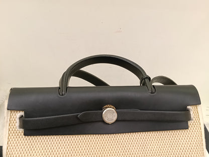 HB31 Toile Beige Flap Black PHW #D square