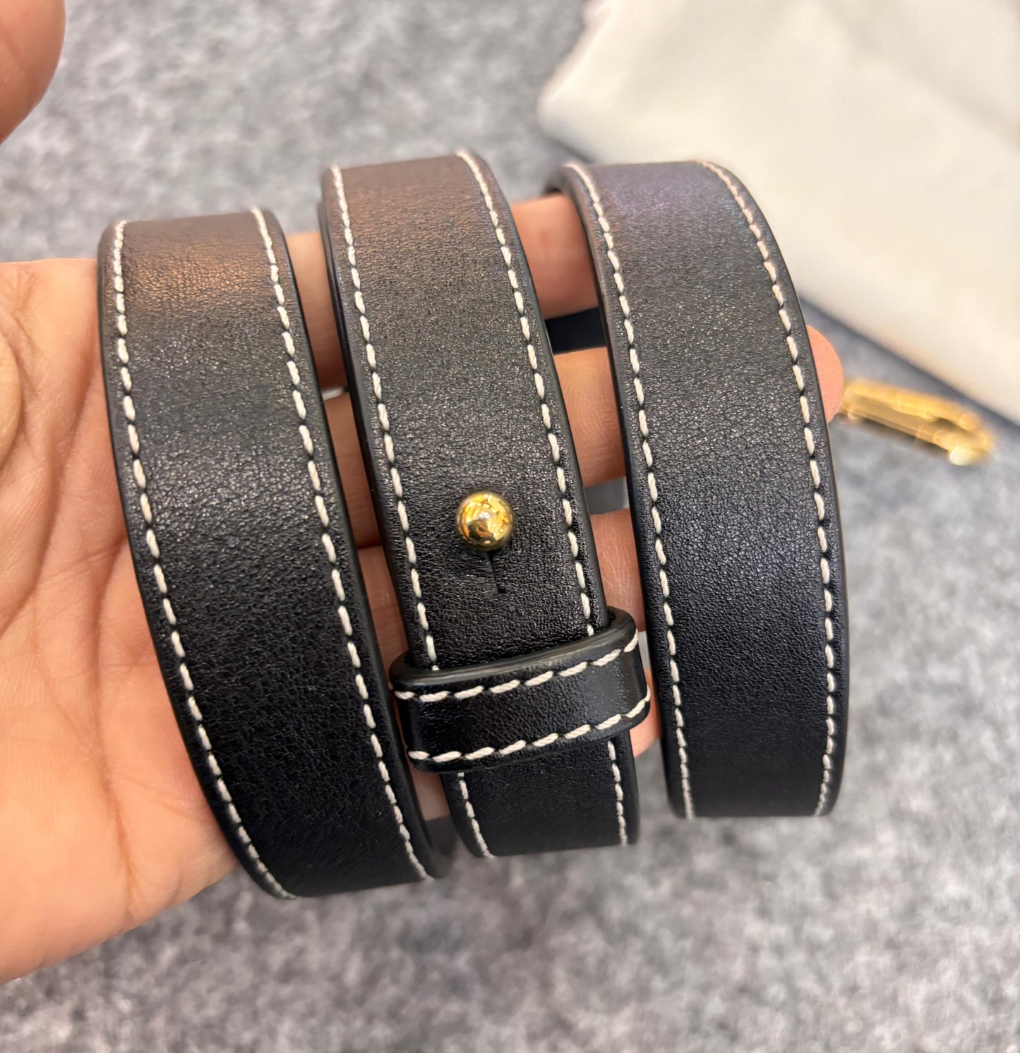 Loewe Puzzle Small Grained Navy Black GHW 2018