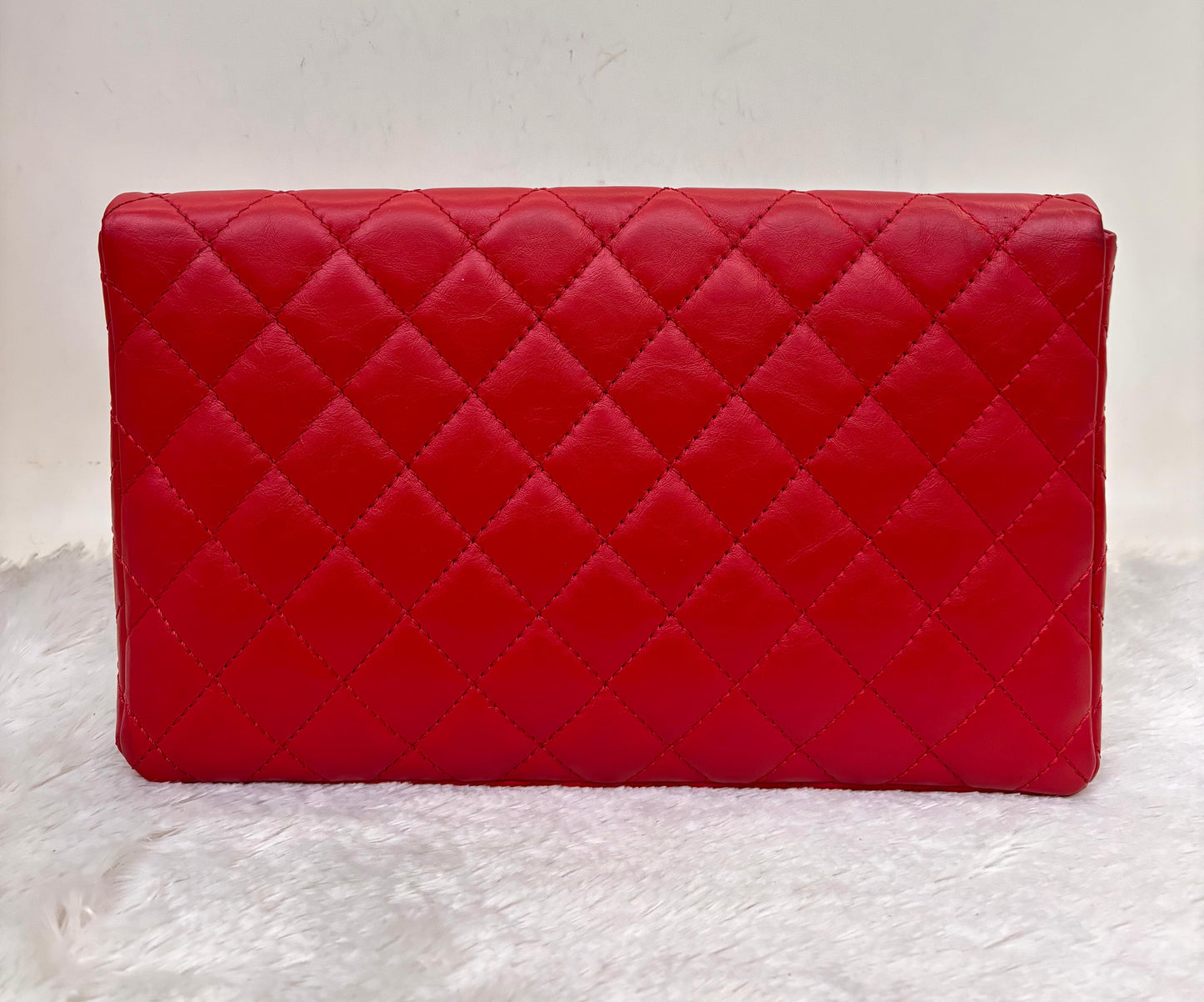 Chanel 2.55 Reissue Fold Over Clutch Calfskin Red GHW #26