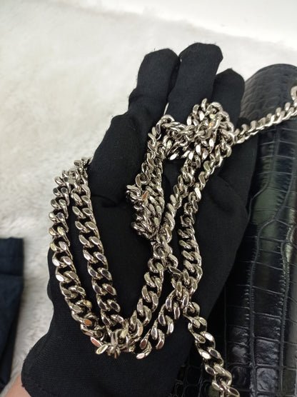 YsL Kate Tassel Medium Croco Embossed Black SHW 2018