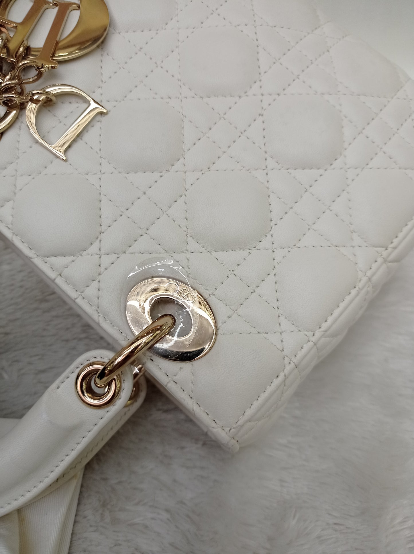 Lady Dior Small Lamb White LGHW 2019