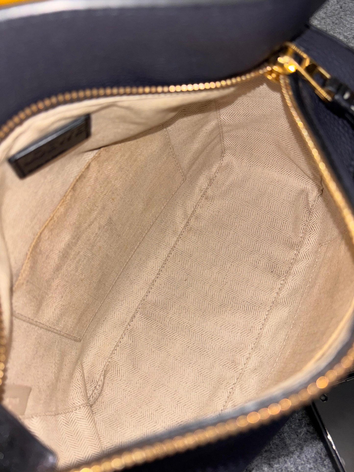 Loewe Puzzle Small Grained Navy Black GHW 2018