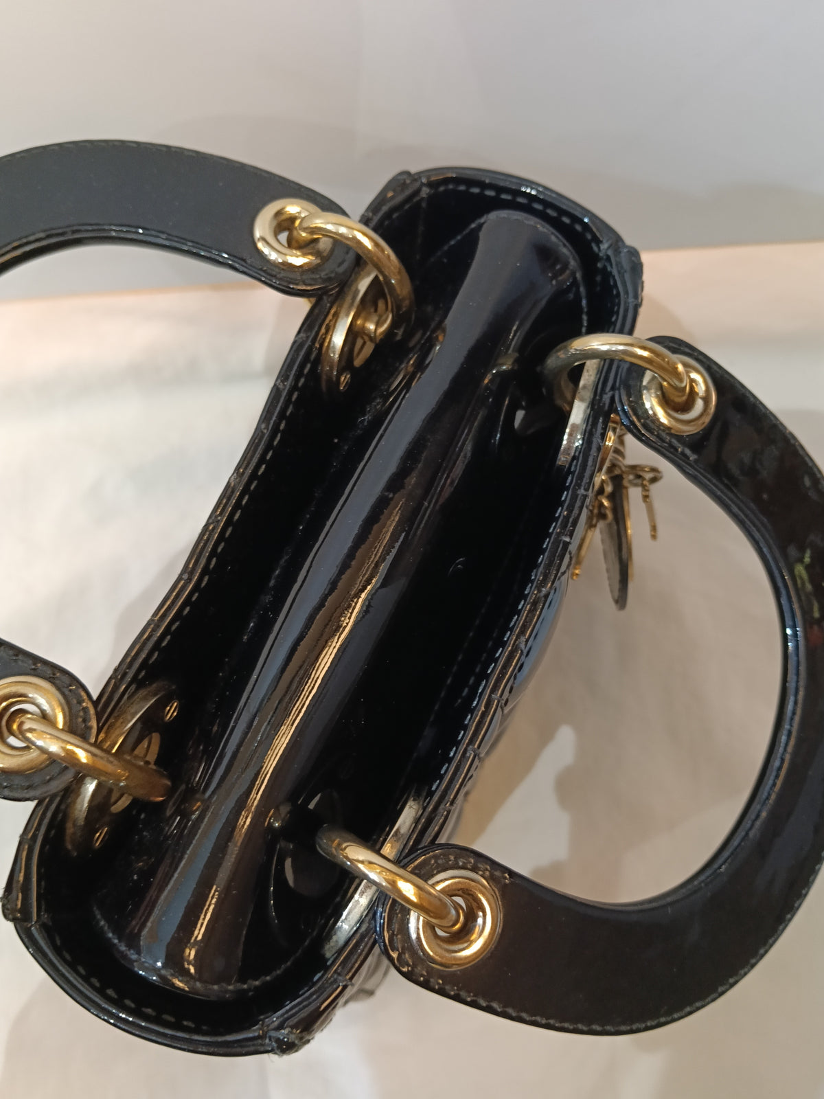 Lady Dior Mini Patent Black GHW 2019