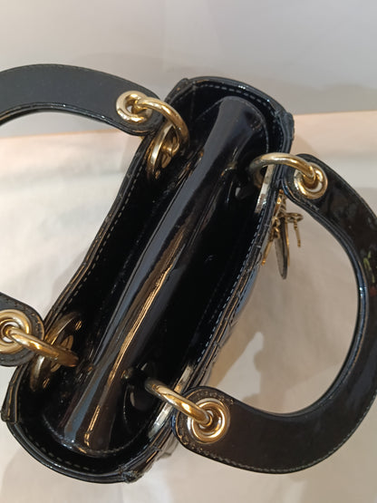 Lady Dior Mini Patent Black GHW 2019