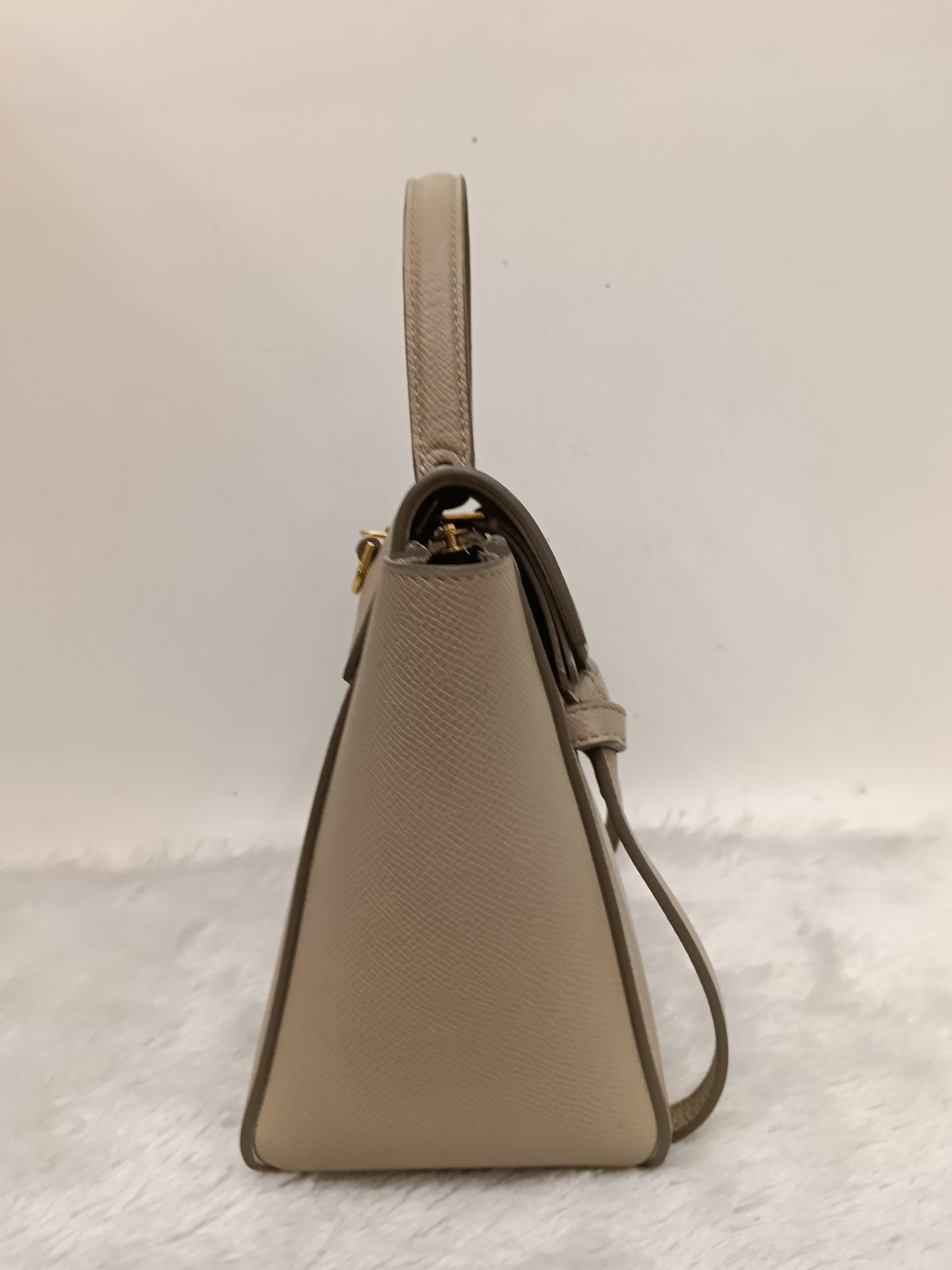 Celine Nano Belt Grained Light Taupe GHW 2018