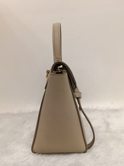 Celine Nano Belt Grained Light Taupe GHW 2018