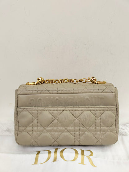 Dior Caro Small Supple Cannage Beige GHW 2023