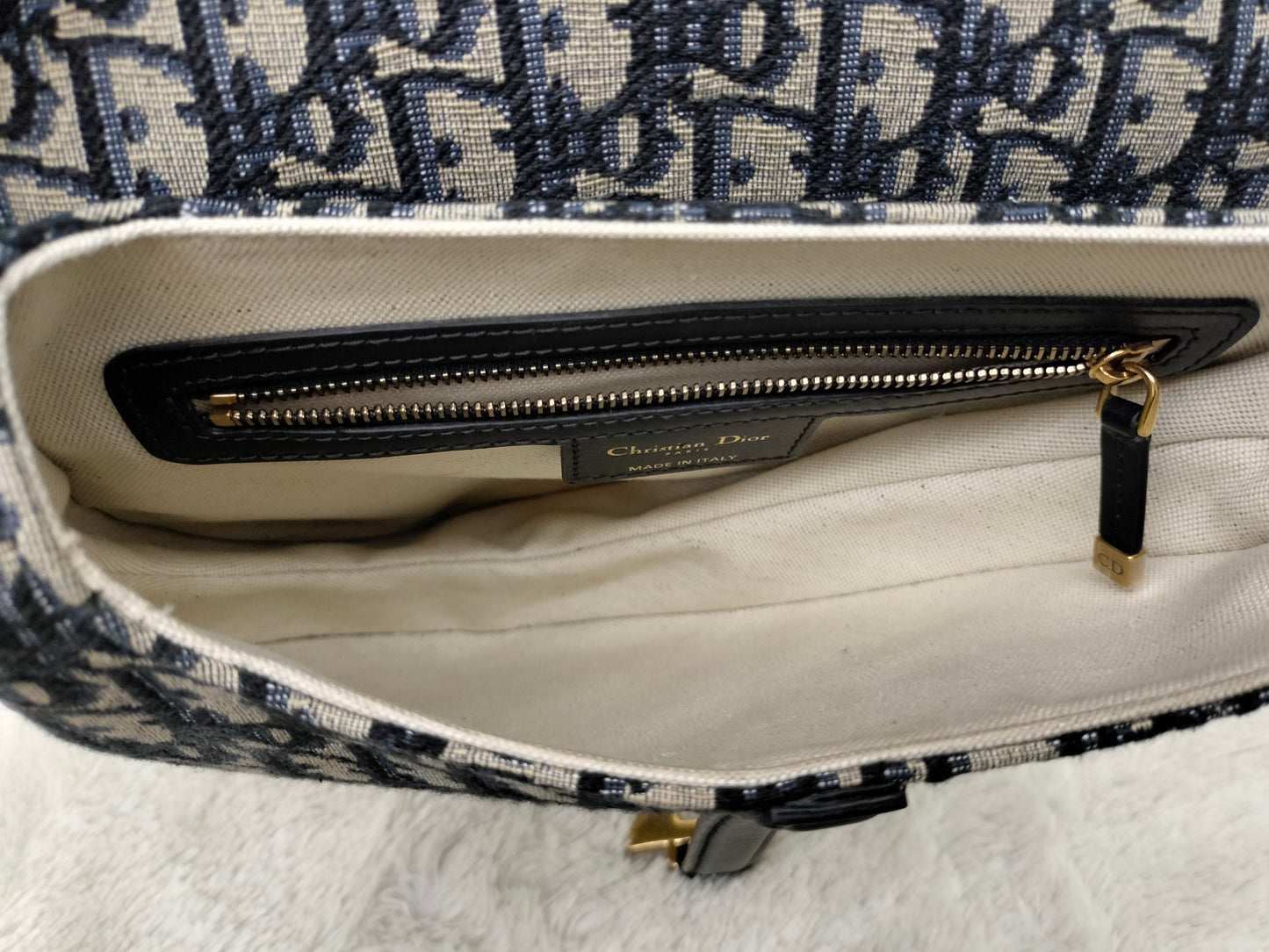 Dior Saddle Medium Oblique Navy GHW 2023