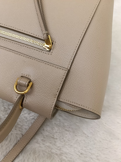 Celine Micro Belt Grained Light Taupe GHW 2021