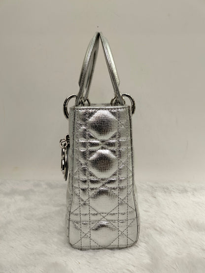 Lady Dior Small Metallic Silver SHW 2019