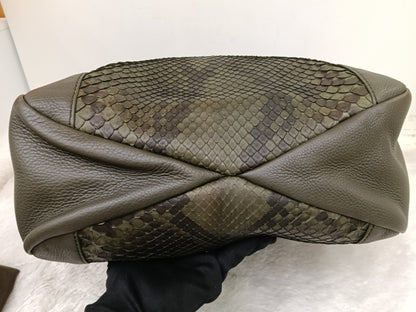 Gucci Tote Greenwich Medium Python Khaki GHW