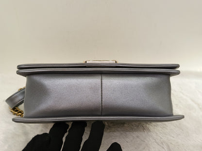 Chanel Boy 25 Calfskin Silver RGHW #19