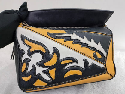 Loewe Puzzle Small Cowboy Black Yellow White SHW 2019