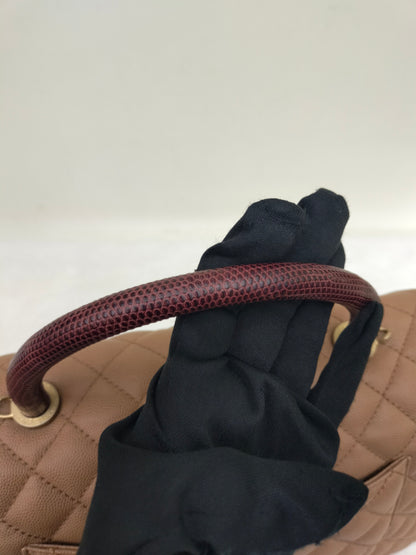 Chanel Coco Handle Large Caramel Handle Lizard GHW #24