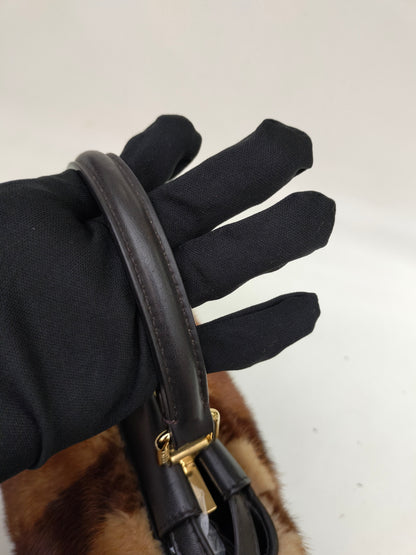 Fendi Peekaboo Mini Fur Black Brown GHW